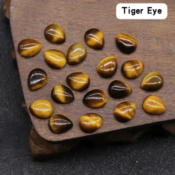 Natural Gemstone 8X10mm drop half cut Cabochon loose bead quartz agate no hole Cabochon beads for Ornament material