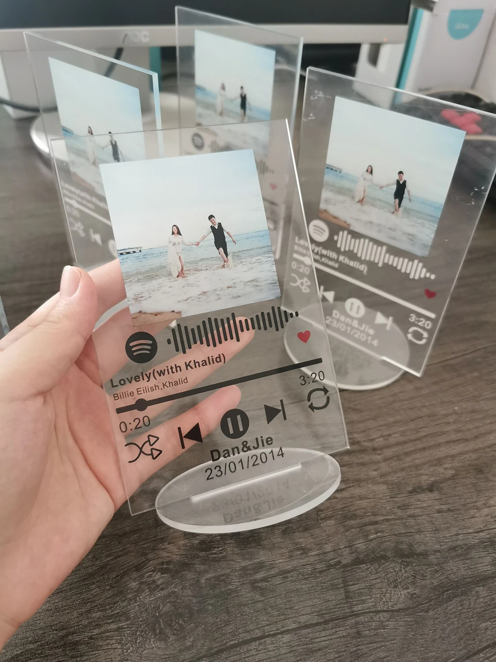 Boxin Customized Acrylic desktop poster Movie Plaque  Gift Glass Art Acrylic Song spotify Plaque with  Album and your own Photo