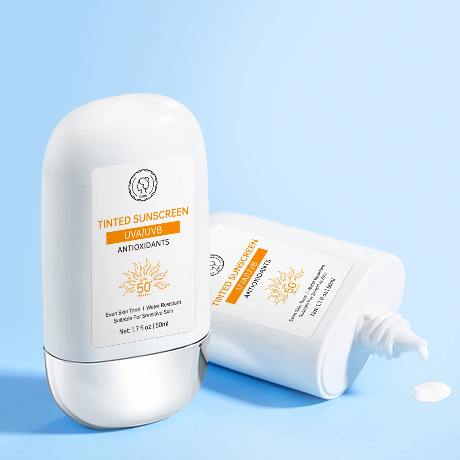 Perfectcare Private Label 50ML Moisturizing Sun Protection UVA/UVB Hyaluronic Acid Tinted Moisturizer Sunscreen Spf50 Foundation