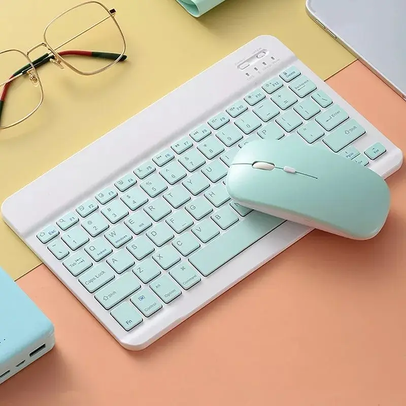 New Arrival Candy Color Wireless Keyboard Mouse Combos Portable Design Standby For iPad mobile phone