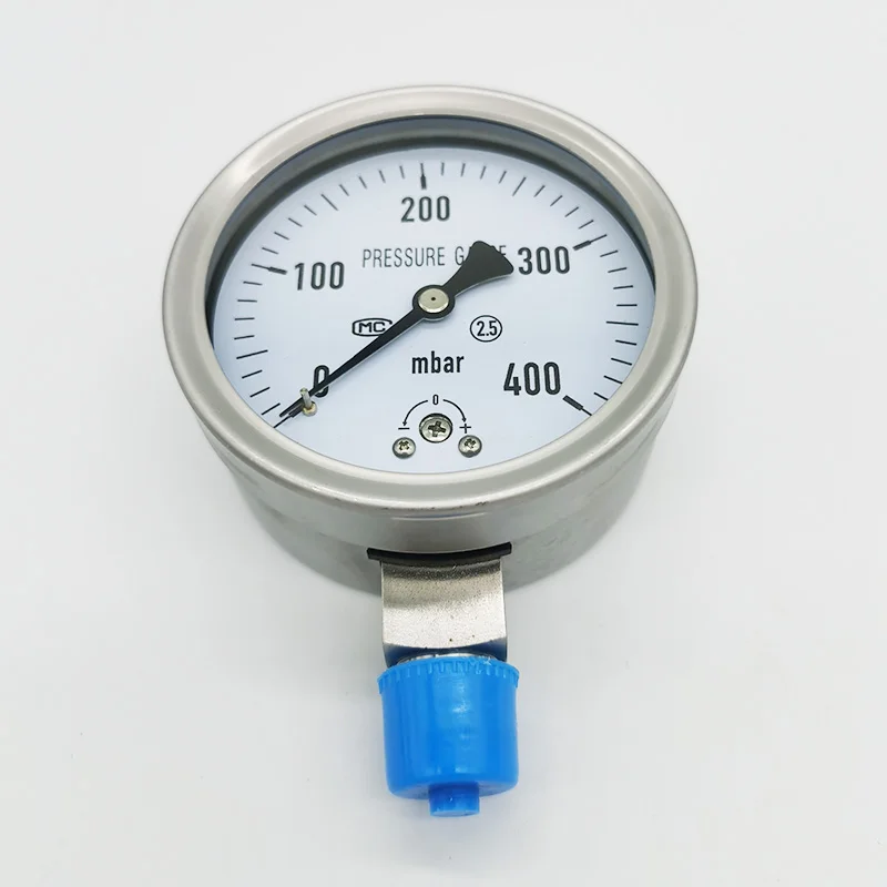 Pressure monitor gauge PG-100 Stainless steel 400mbar range pressure manometer SS gauge