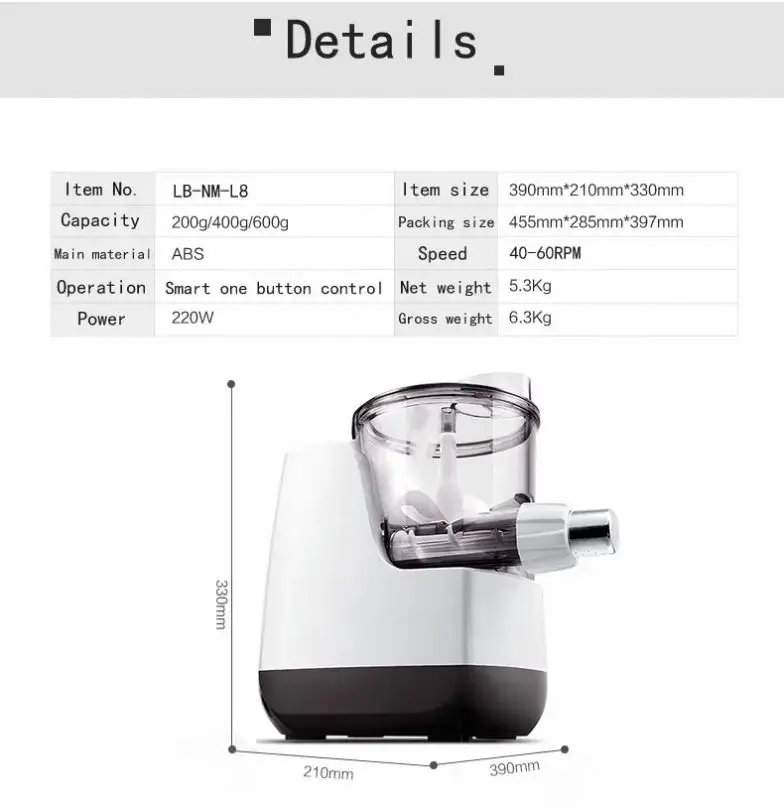 Electrical Kitchen Automatic Electric Small Mini Home Plastic Spaghetti Maker6 Molds Pasta And Noodle Maker