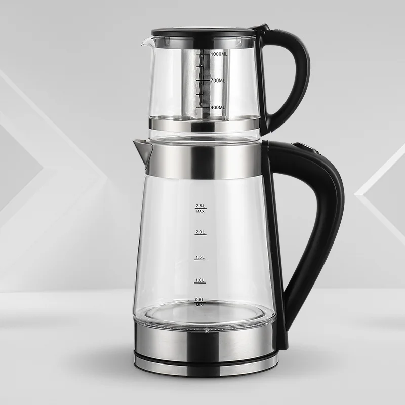 Household Electric Appliances Stainless Steel 2 in 1 Electric Turkish Tea maker samovar electric kettle with heat preservation