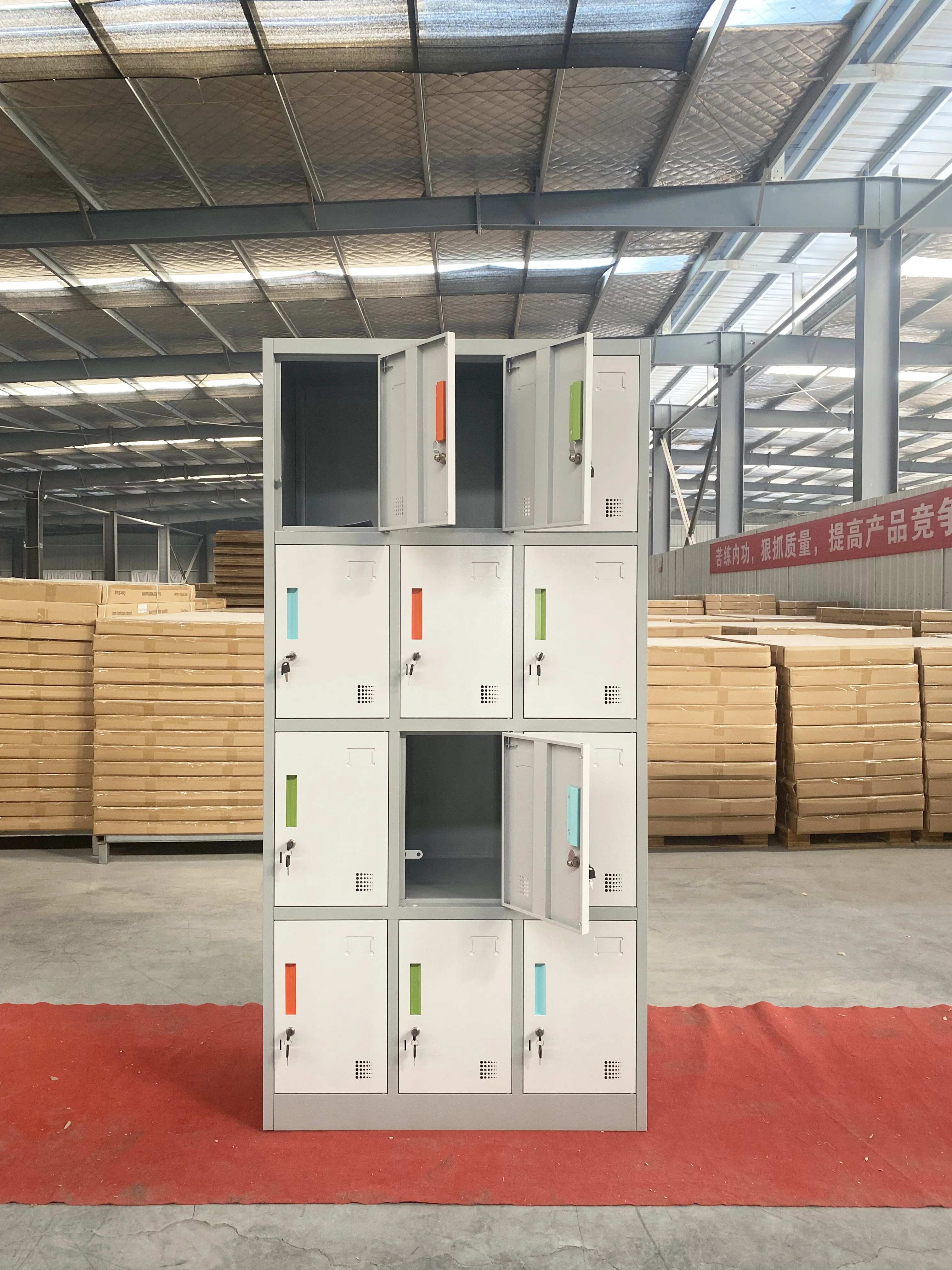 Wholesale 12 Doors Steel Locker Iron Metal Locker Cabinet Worker Staff Clothing Storage Wardrobe