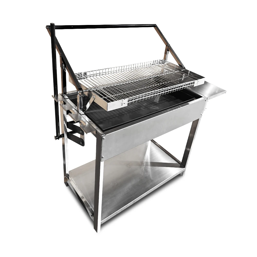 Adjustable height Carbon Manual Flip Charcoal BBQ Rotating Bbq Basket Net Charcoal easy flip grill bbq