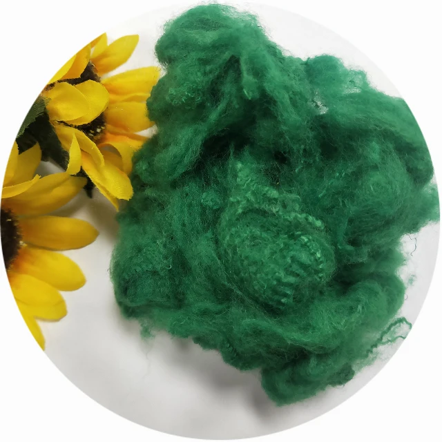 1.56dtex 38mm green polyester staple recycled psf chemical fiber