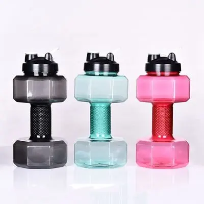 BPA large capacity 2200ml fitness cup dumbbell plastic water bottle