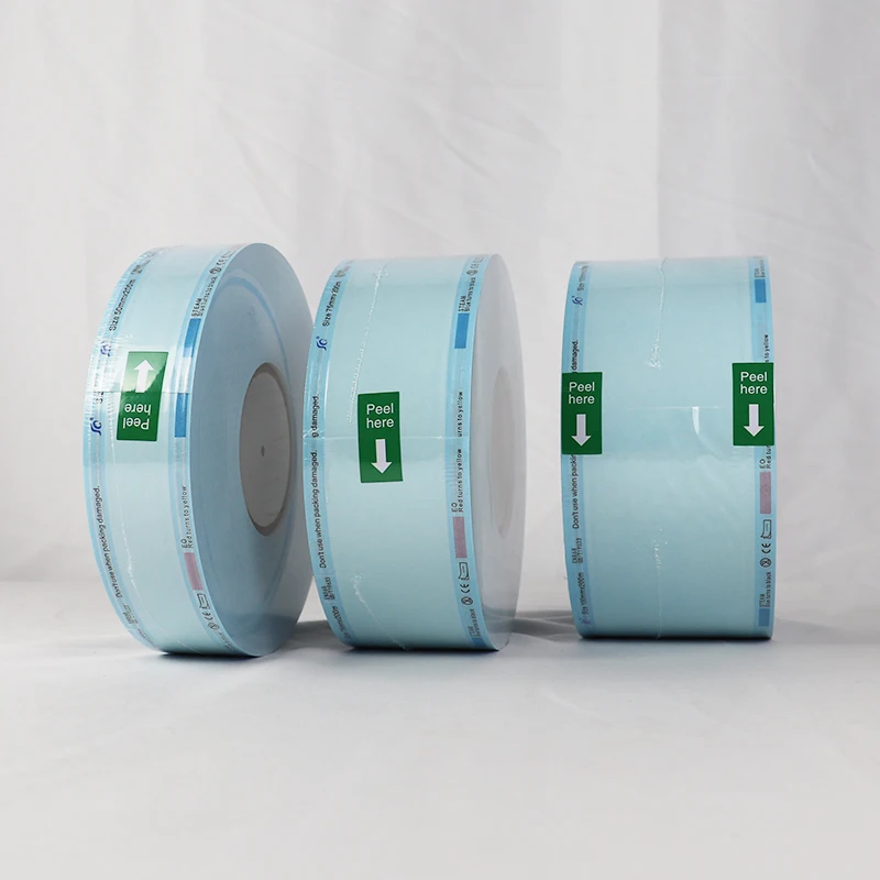 EO/Steam autoclave sterilizing pouch roll dental flat pouch bags Medical disposable packaging sterilized pouch rolls