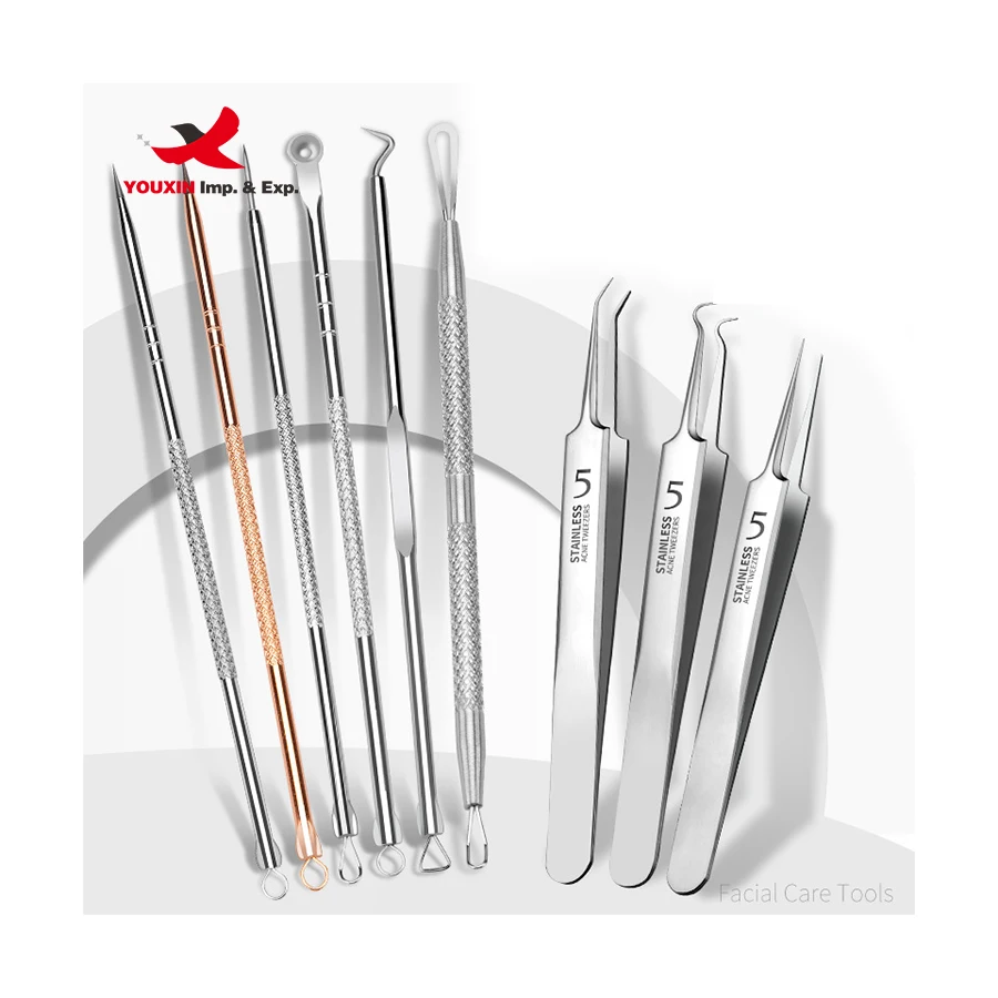 Wholesale Silver Stainless Steel Acne Blackhead Removal Needles Pimple Spot Comedo Extractor Tools