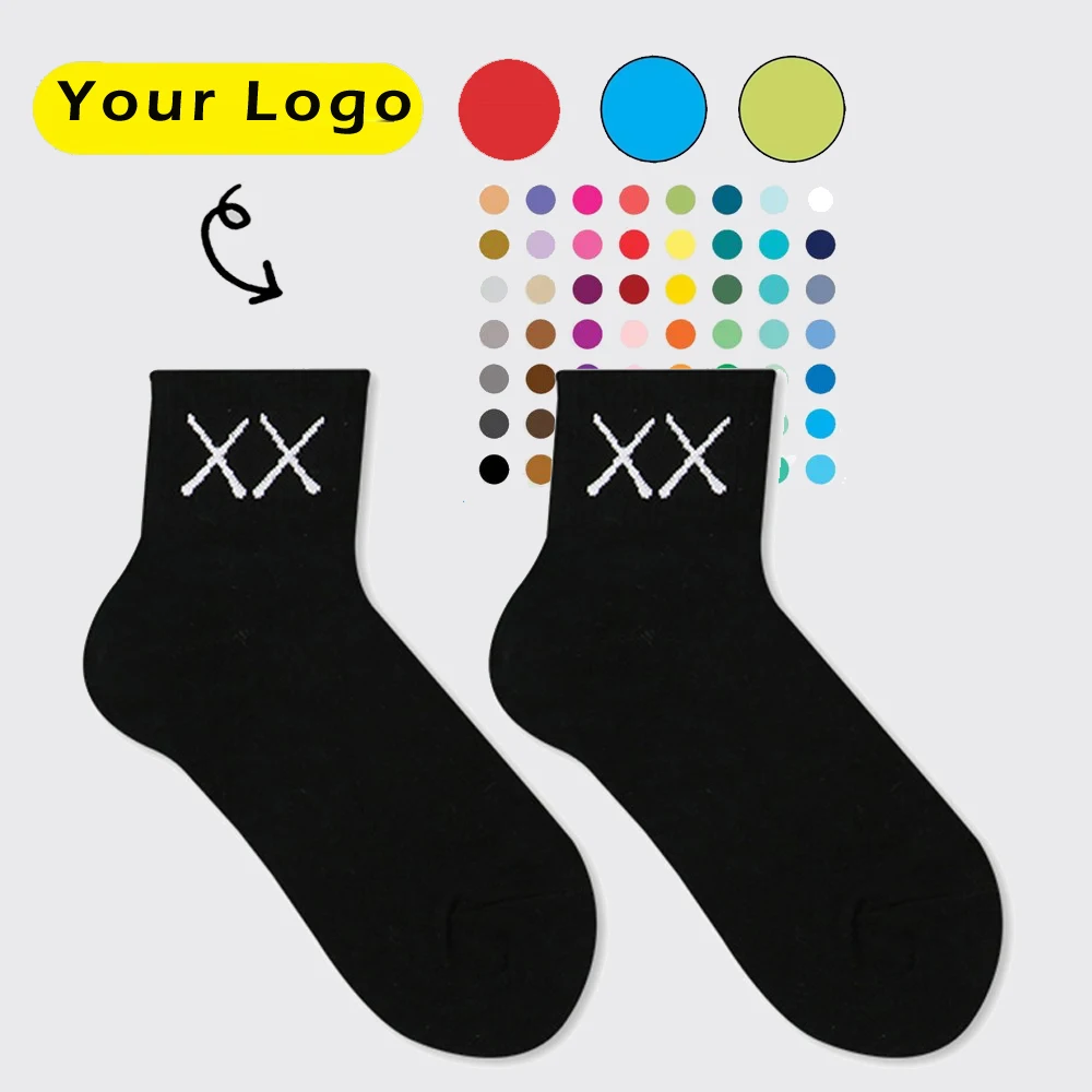 Custom Logo No Minimum Order Design Own Fashion Jacquard Mens Sports Short Low Cut Soft Street Teenagers Socks