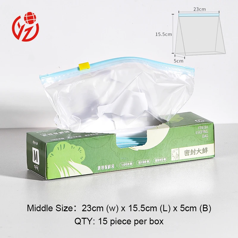 Food Grade Packaging Clear Keep Fresh Plastic Food Bag Ziplock Freezer Bag For Fruit And Vegetable