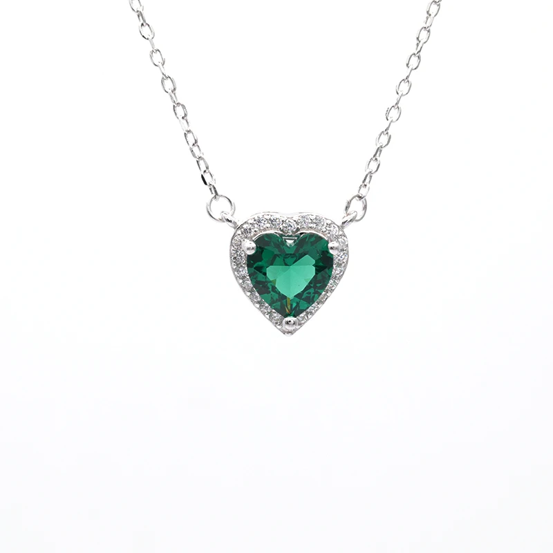 Exquisite necklace Multicolored heart shaped Zircon pendant Necklace 925 sterling silver necklace for women gift