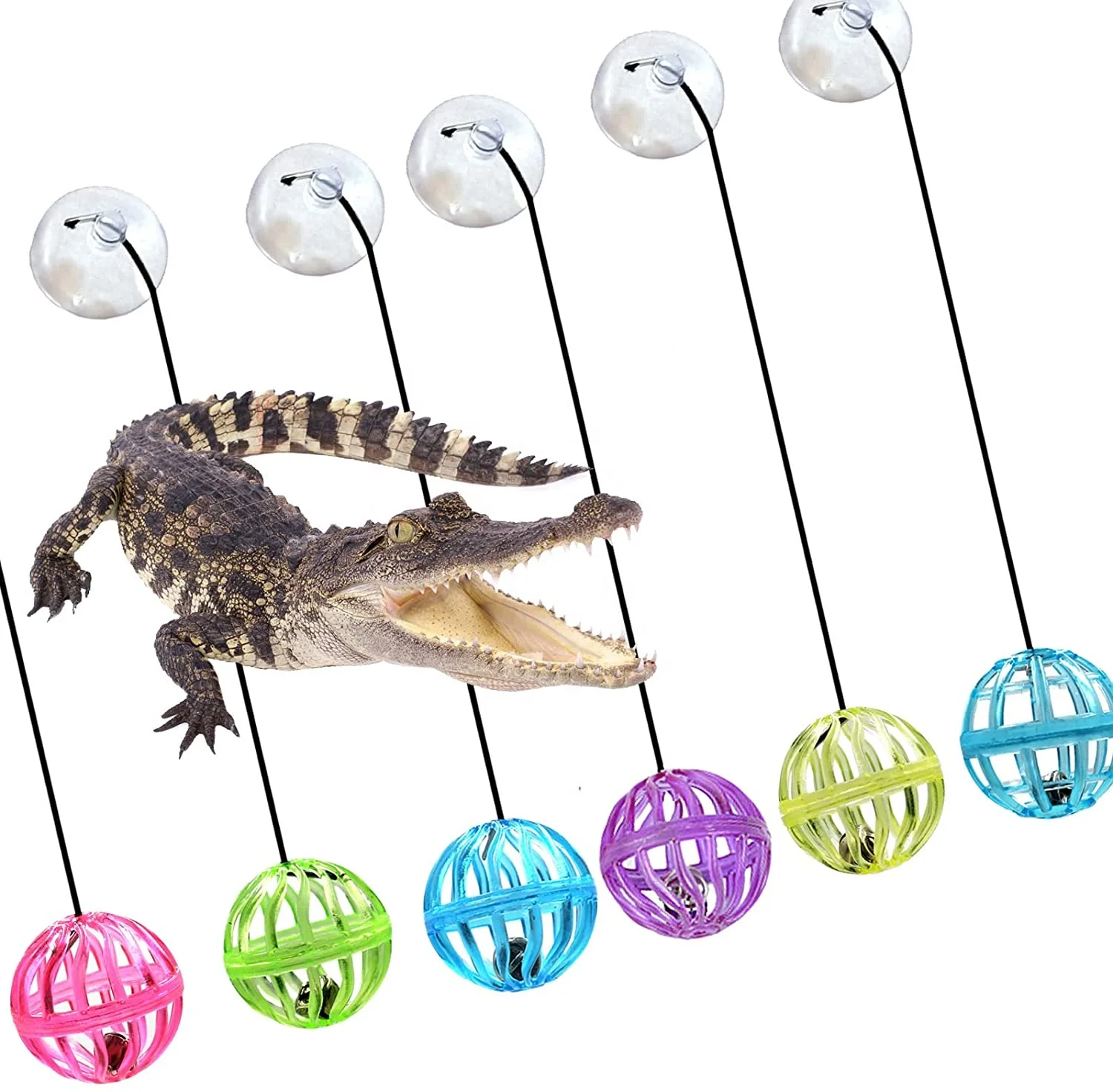 Reptile Lizard Toy Ball Bearded Dragon Lizard Gecko Small Pet Animals pet chew toys With Suction Cup and Rope