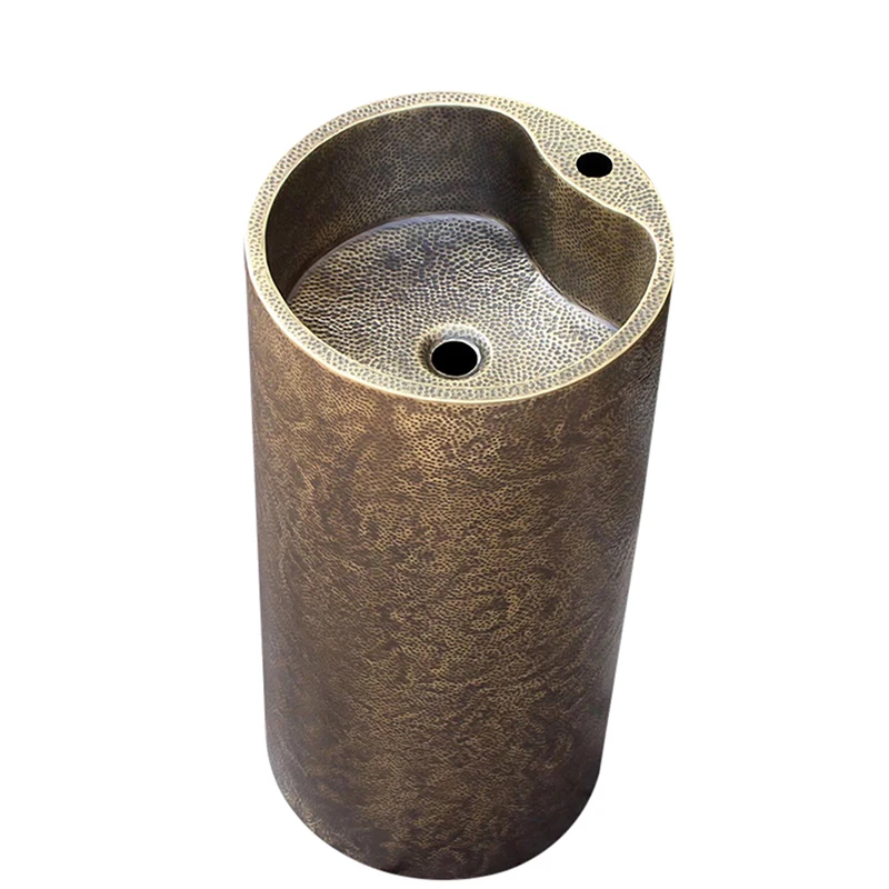 Copper Pedestal Sink freestanding metal bathroom wash basin hotel luxury design sink