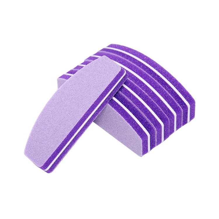 Manufacture Wholesale Professional High Elastics Sponge Nail File Disposable Mini Half Moon Sponge Nail File