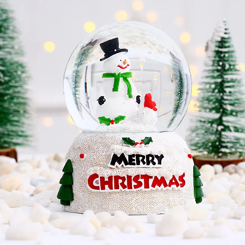 Xmas ornaments custom glass resin Christmas decor gift water ball snow globe