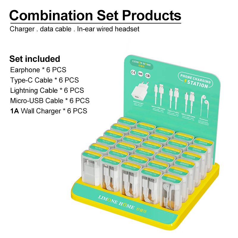 new products fast charging cable Usb Cable Set For iPhone mini tube display box for all type-c micro phone charger cable