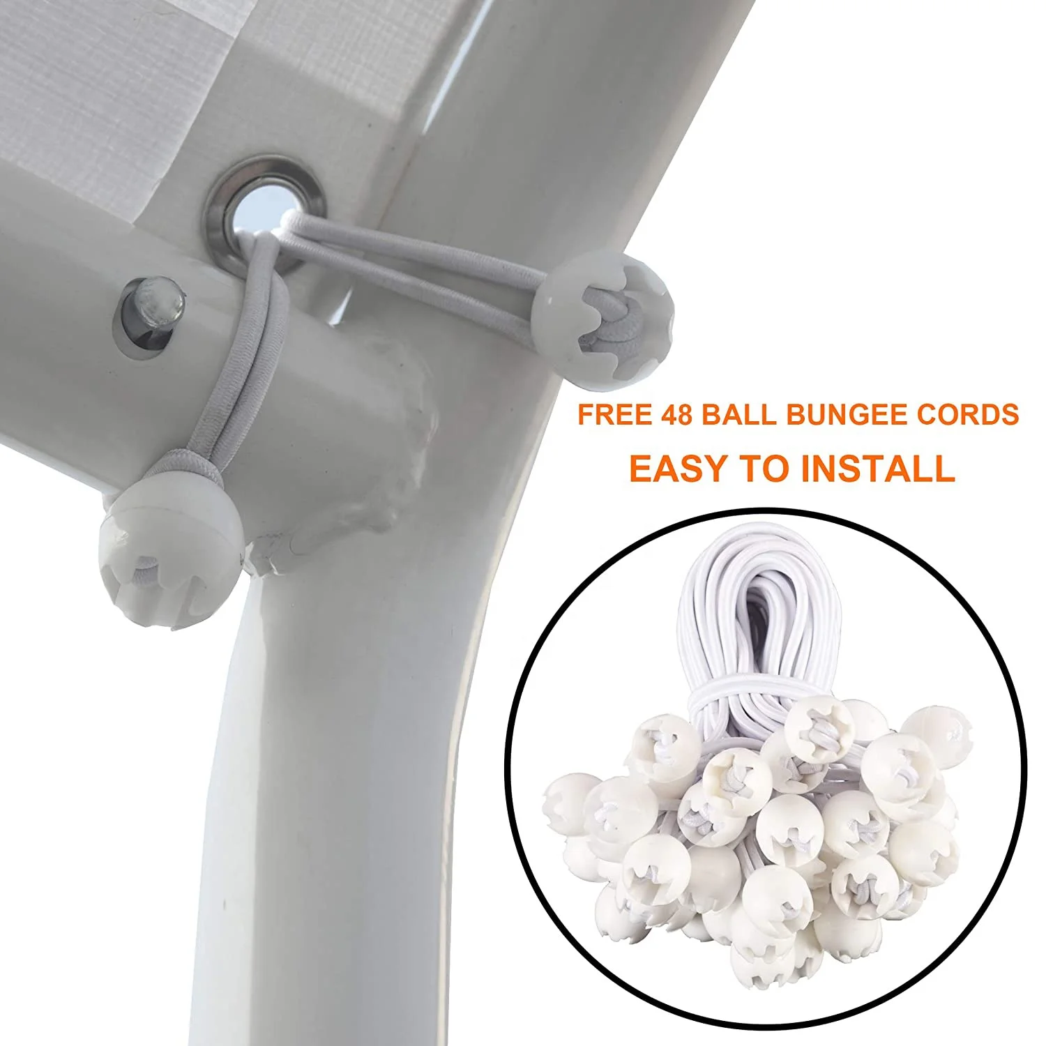 Wholesale 10 x 20 Ft Carport Replacement Canopy Cover with Bungee Ball Cords Garage Top Tent Shelter Tarp Marquee Car tent