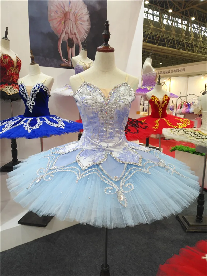 New Coming High Quality Women Adult Kids Girls Performance Wear Lt. blue Tutu Ballet Professional