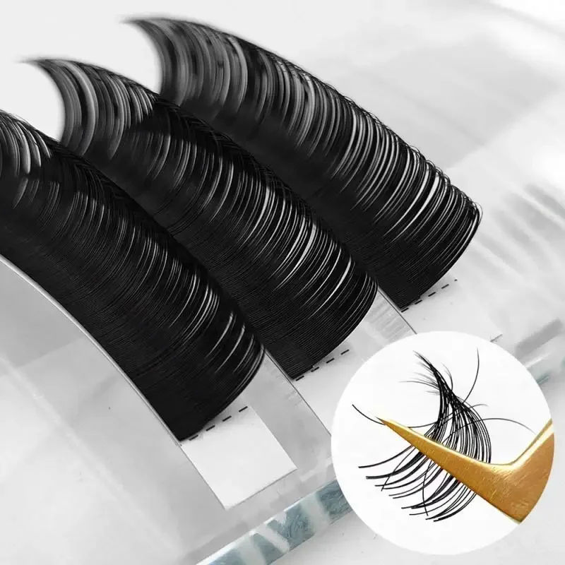 Free Sample C CC D DD Curl 0.07 mm Thickness Mix Length Korea PBT Fibre Flat Private Label Black Eye Lashes Eyelashes Extension