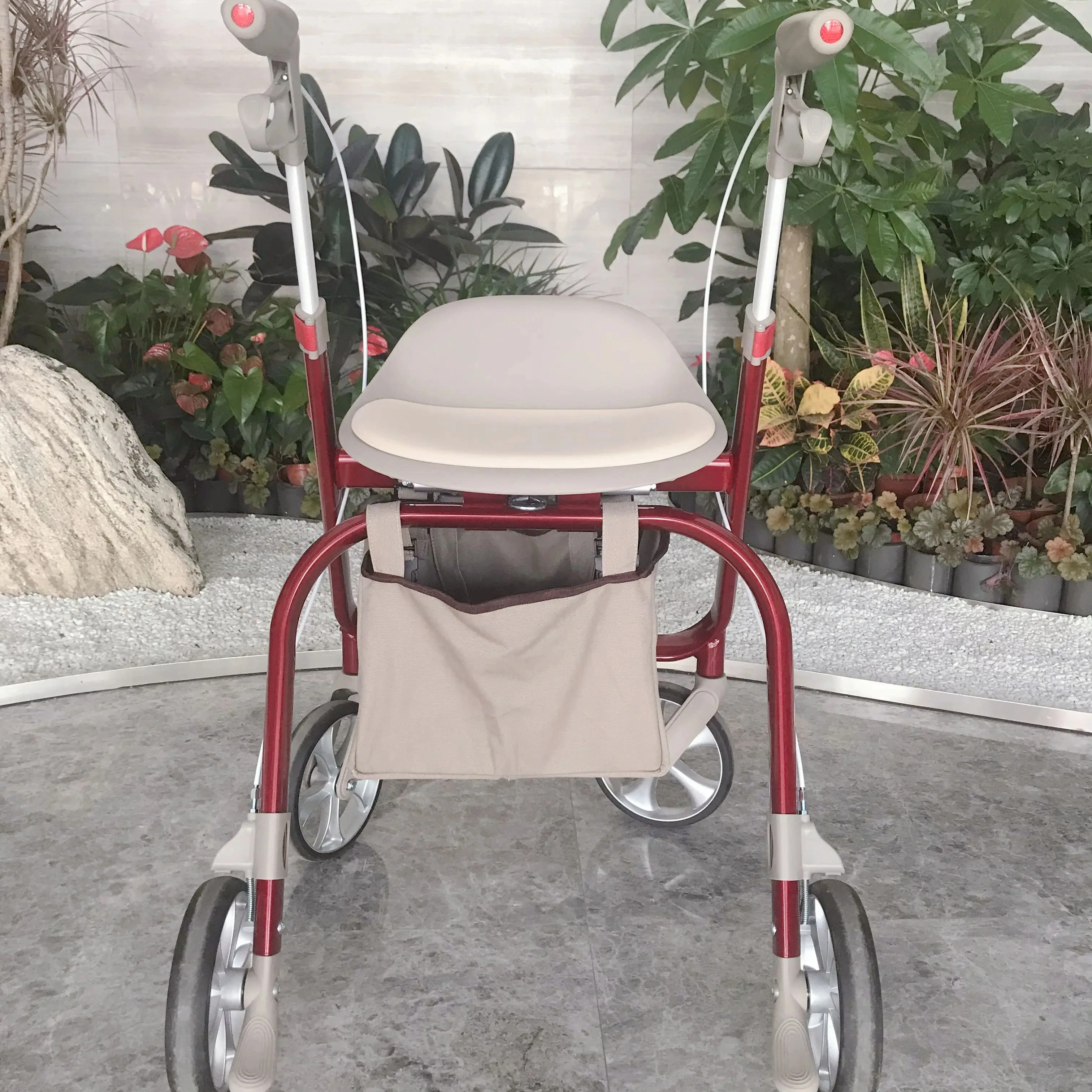 foldable outdoor lightweight aluminium old people adults elderly walking folding upright walker rollator for seniors