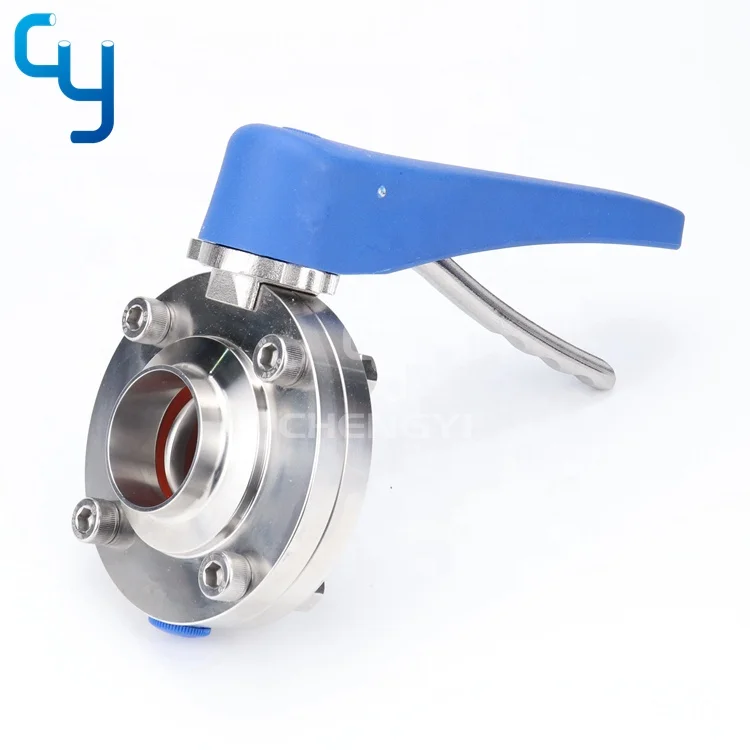 Stainless Steel 304 316L Tri Clamp Manual Sanitary Butterfly Valve With Different Types of Handle