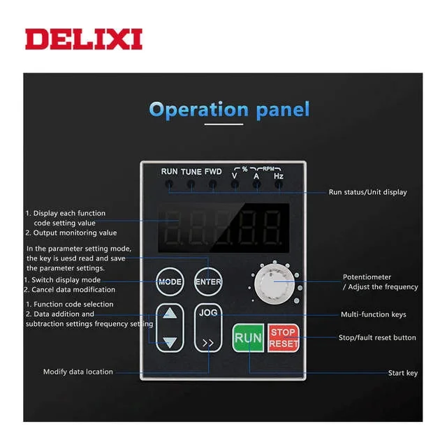 Низкочастотный привод электродвигателя переменного тока Delixi 110 в 120 В vfd кВт инверторы