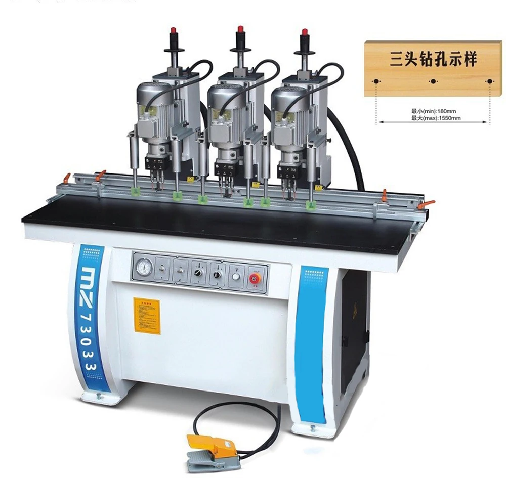 MZ73033 high quality woodworking vertical cabinet hinge hole drilling machine with three head