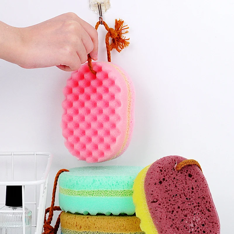 High Foam Body Shower Sponge Exfoliating Scrub for Bathing & Back Cleaning Bath Brushes Sponges & Scrubbers