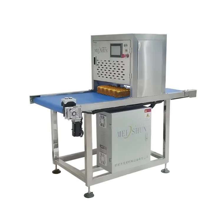 Automatic cutting operating line Ultrasonic sheet cake Cutting Machine for Cakes and Bread in assembly line
