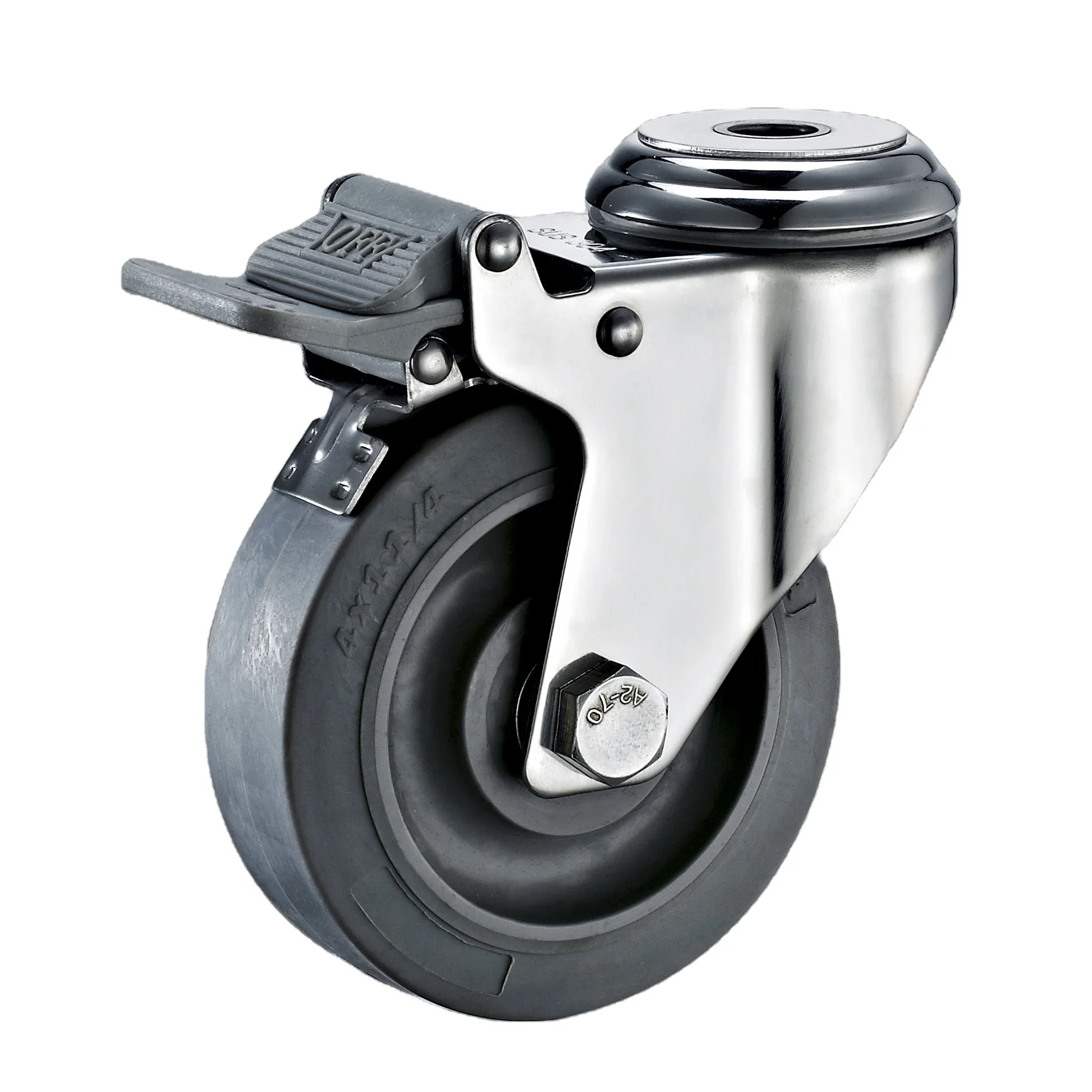 100mm Stainless Steel Swivel  Rubber Caster Wheels