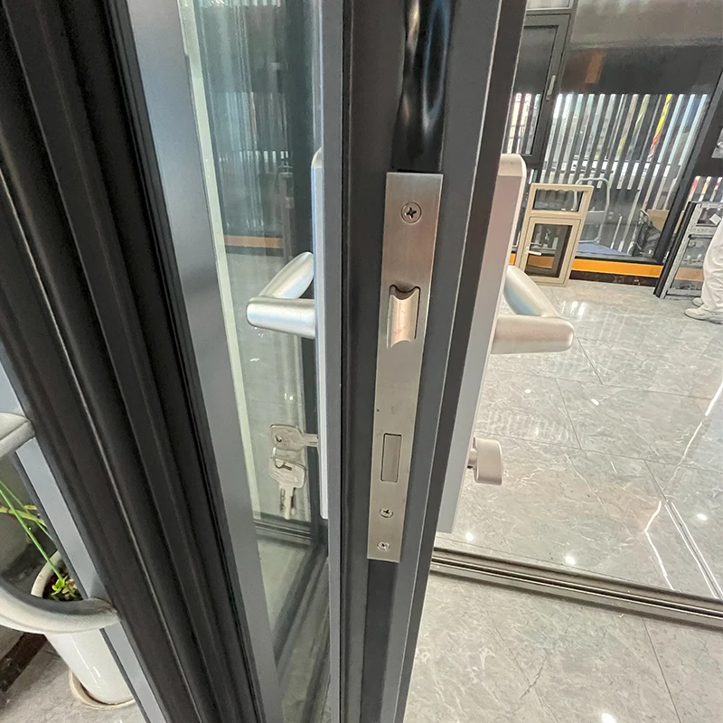 Promotion Hot Selling Aluminum Folding Patio Door For House Construction Bi-Folding Door Aluminum Glass Folding Door