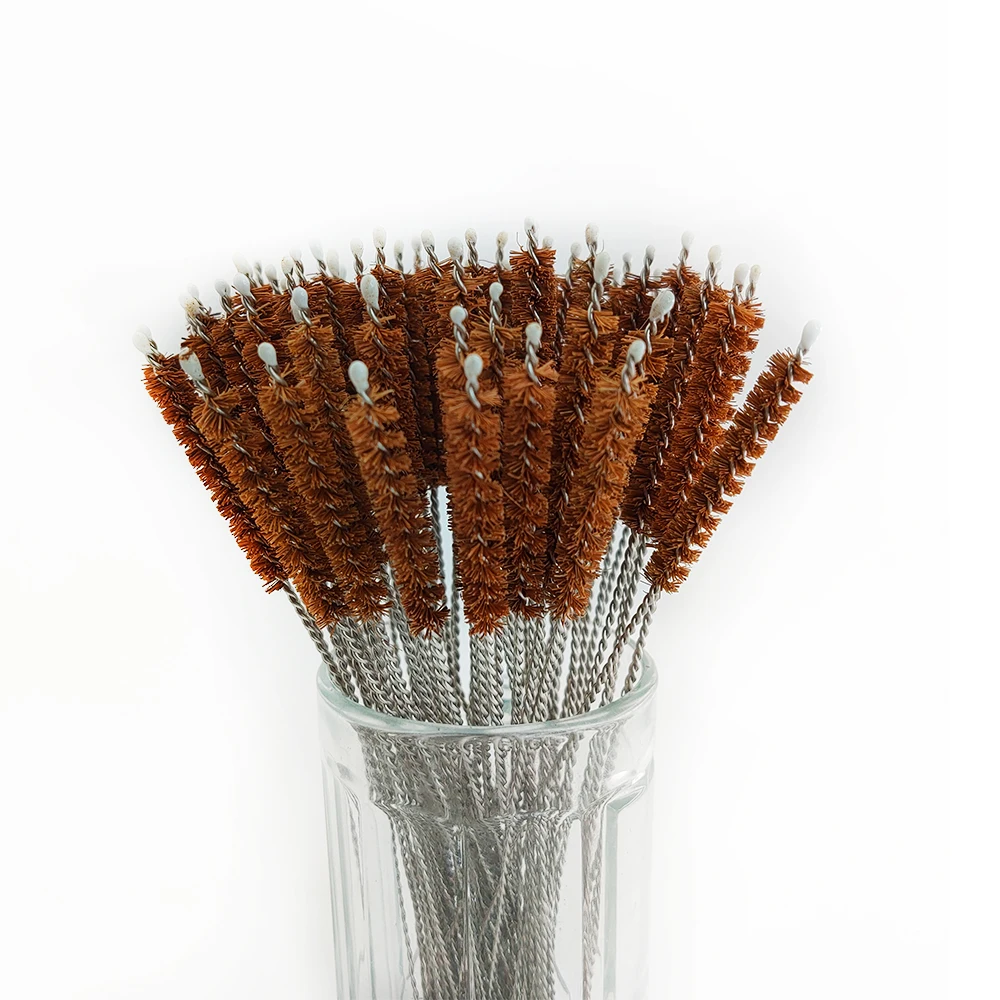 Eco-friendly Sport Bottle Glass Drinking Coconut Straw Cleaner Brush
