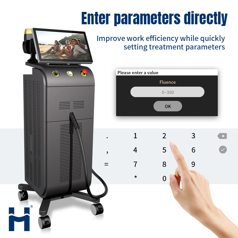 Huamei Newest 4 in1 laser diodes 808 Diode Laser Ice Titanium755 808 940 1064nm Diode Laser Hair Removal Machine