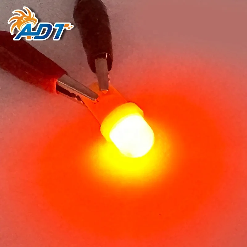 ADT Slow Blink 4 seconds 2 leds 2835 SMD with 10mm diameter frosted cover #555 T10 Amber 6.3V AC Pinball LED Bulbs