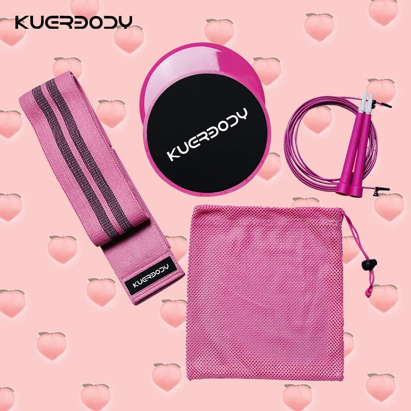 С надписью «розовый» Скакалка скользящая пластина тара из хлопчатобумажной ткани сопротивление фитнес пояс для бедер розовый петли с клеем