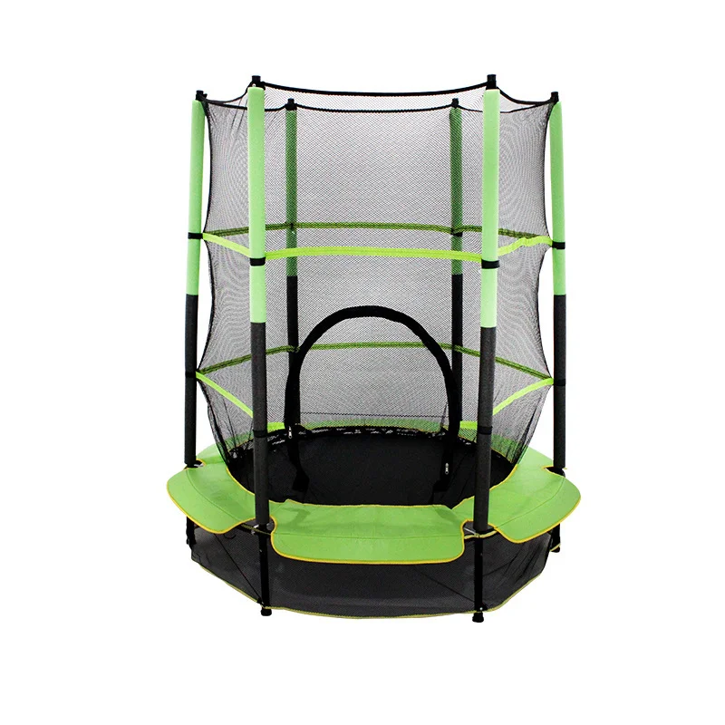 Child trampolines round 55inch trampoline outdoor with safety net with enclosures jumping bed