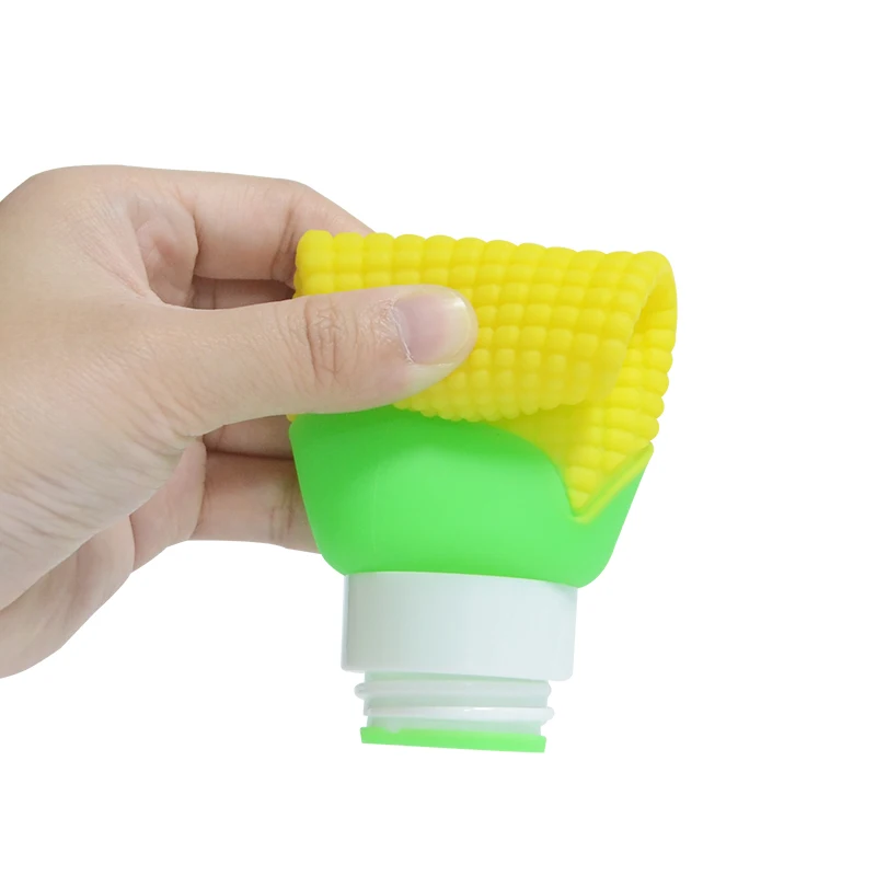 Диспенсер для шампуня в форме кукурузы, разделенная силиконовая дорожная бутылка, принадлежности для туалетных принадлежностей на улице