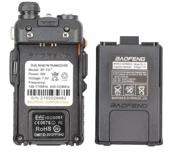 Baofeng F8+ Walkie Talkie 10 km VHF UHF Dual Band Handheld