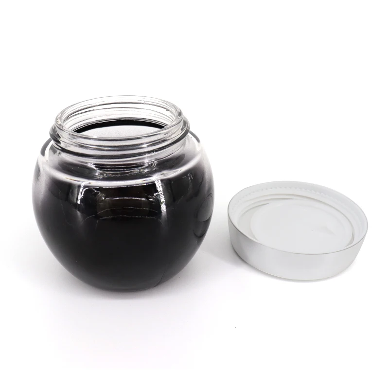 Luxury 1oz 2oz 4oz 8oz Frosted Black White Empty Face Cream Container Round Glass Cosmetic Jar with Black White Silver Lid