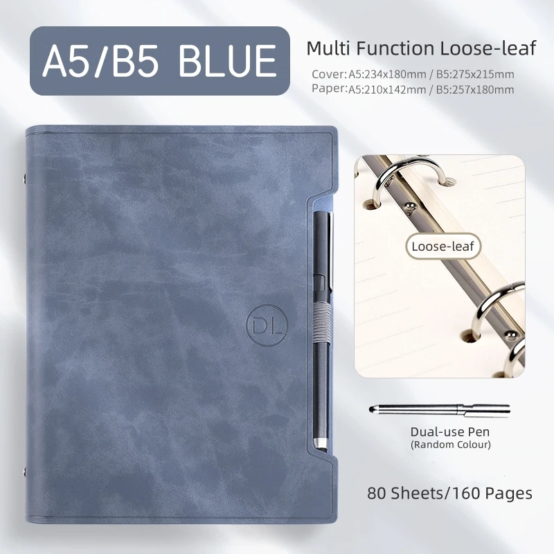 B5 Luxury Notebook Gift set Loose-leaf Leather Notebook And Pen Set Magic Notebook Set