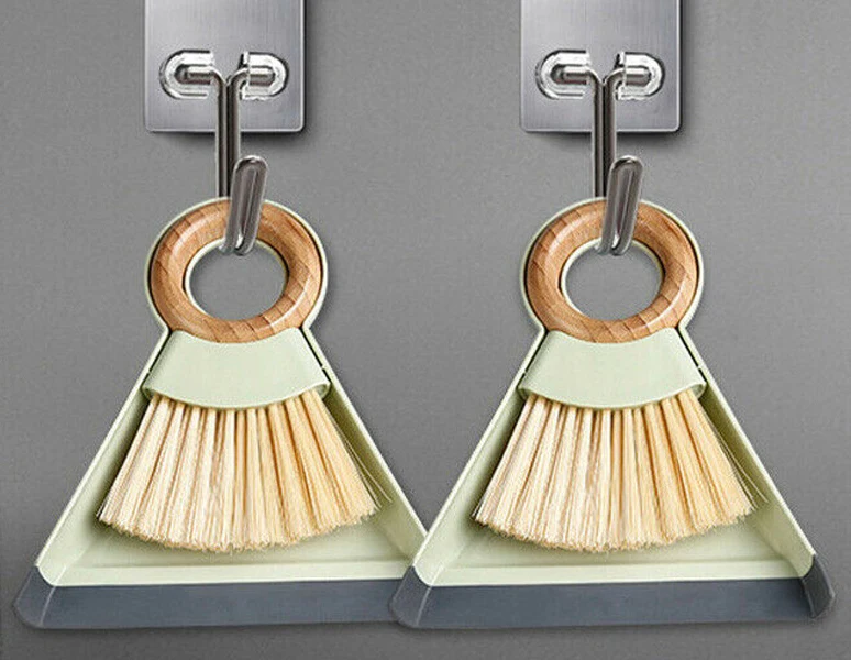 Desktop Sweep Broom and Dustpan with Bamboo handle