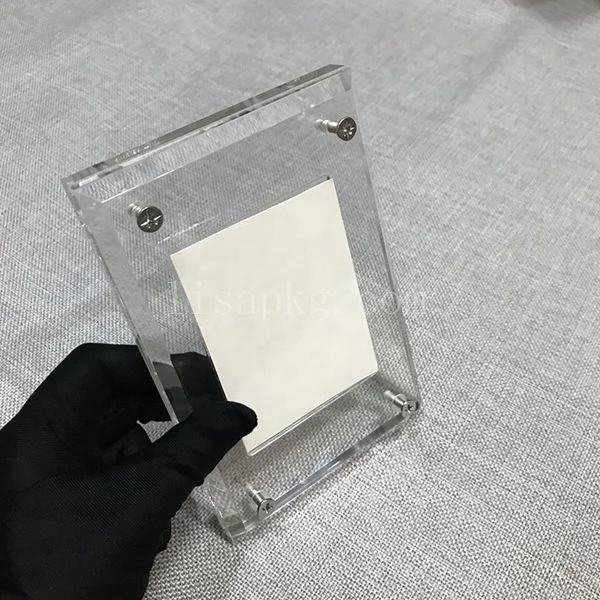 Custom Transparent Acrylic Picture Frame Magnetic Card Holder