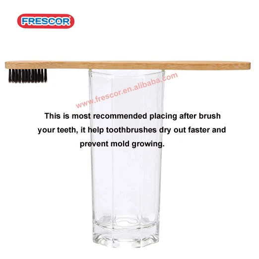 Wholesale Custom Logo 100% Biodegradable Toothbrushes Set Adult Hotel Travel Soft Black Organic Charcoal Moso Bamboo Toothbrush