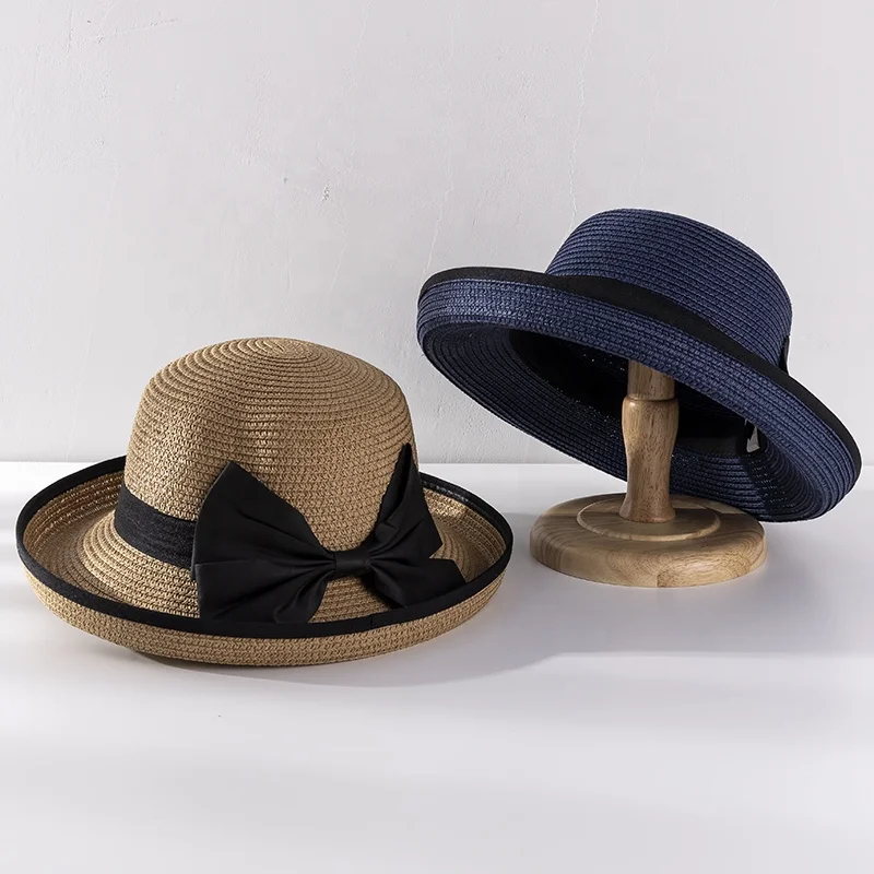 Ladies Beach Sun Summer Hats with Brim New Straw Hats for Women Floppy Sunhat