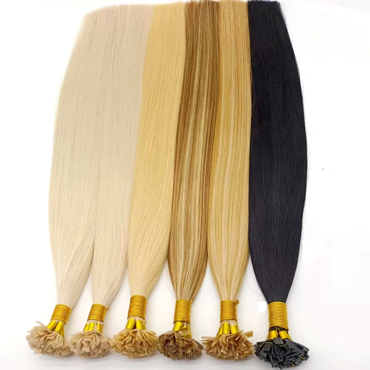 2024 Hot Selling Double Drawn Italian Keratin Virgin Cuticle Aligned Keratin Flat Tip U Tip Human Hair Extension