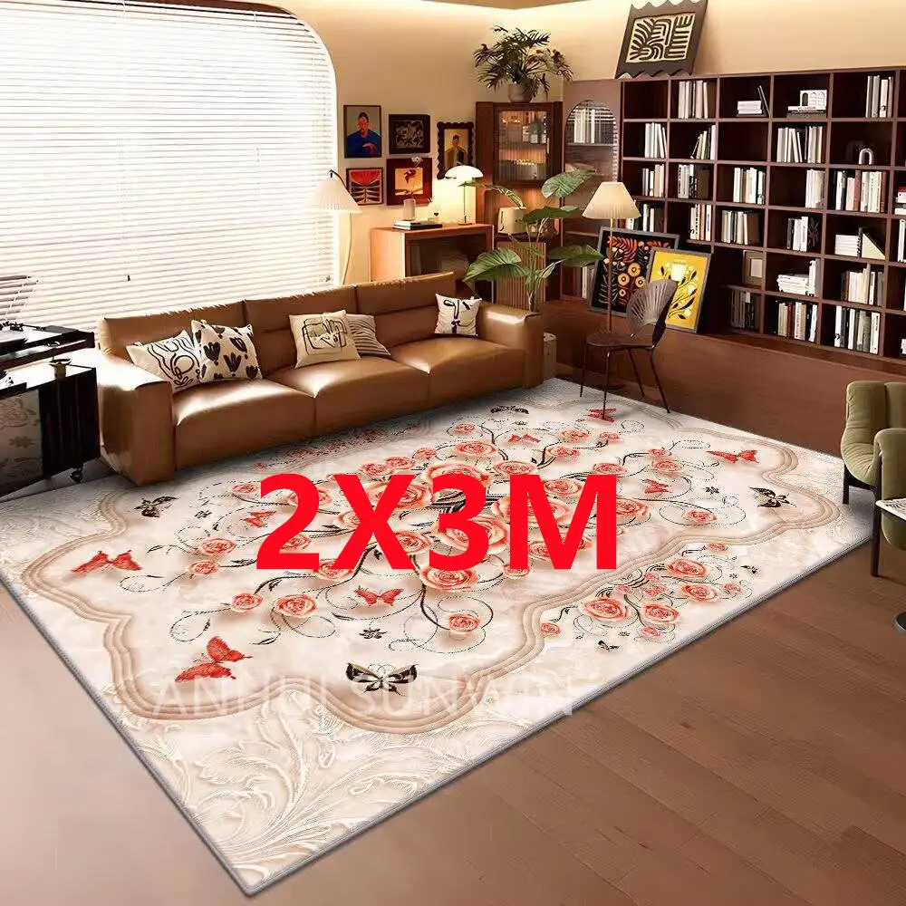 Factory Custom Printed Persian Area Rugs For Living Room Fluffy Soft Cashmere Carpet Modern Tapete Indoor Carpet Luxury