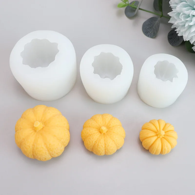 Halloween Pumpkin Head Candle Mold Resin DIY Craft Handmade Making 3D Silicone Pumpkin soap Molds epoxy resin arts
