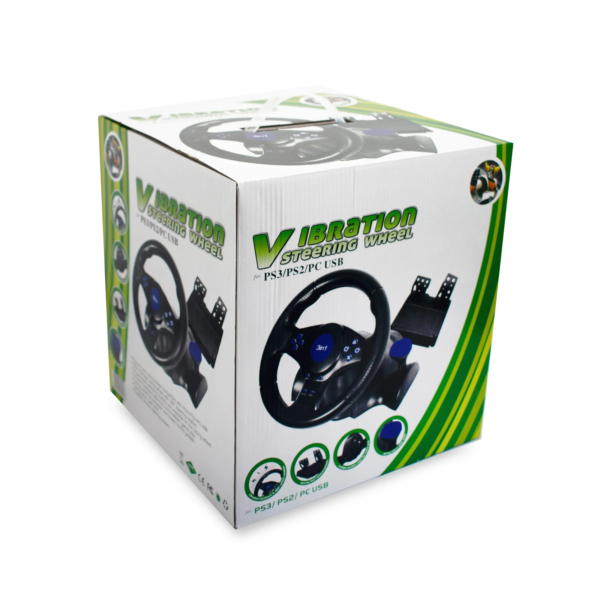 Volante para ps2/ps3 pc volant de course manual racing car speed usb video game steering wheel control and pedals for xbox