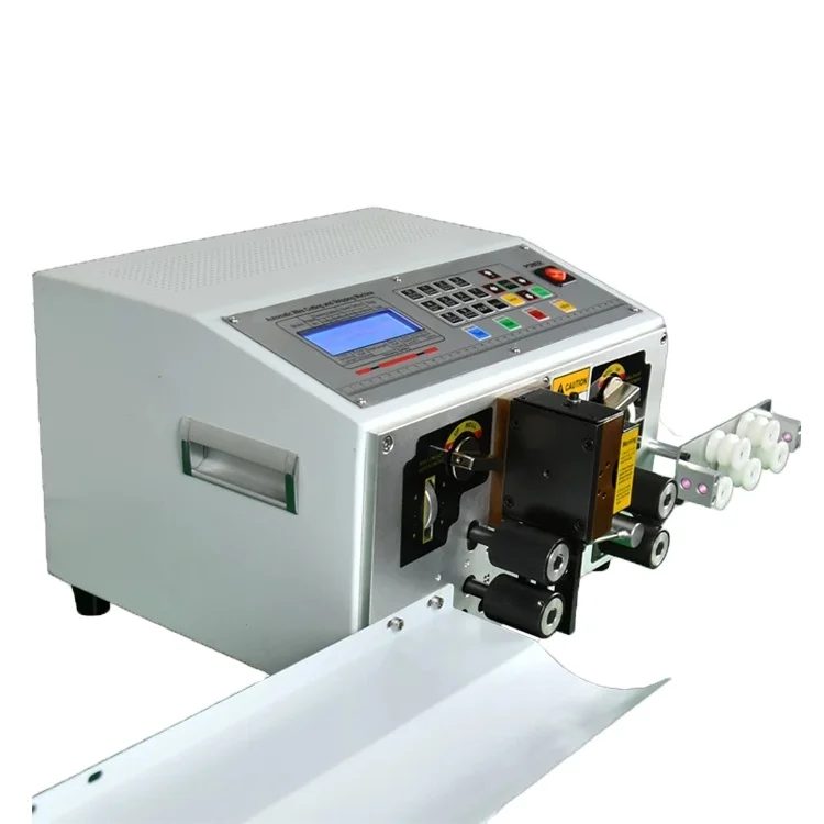 Automatic single/dual core flat cable wire cutting stripper machine